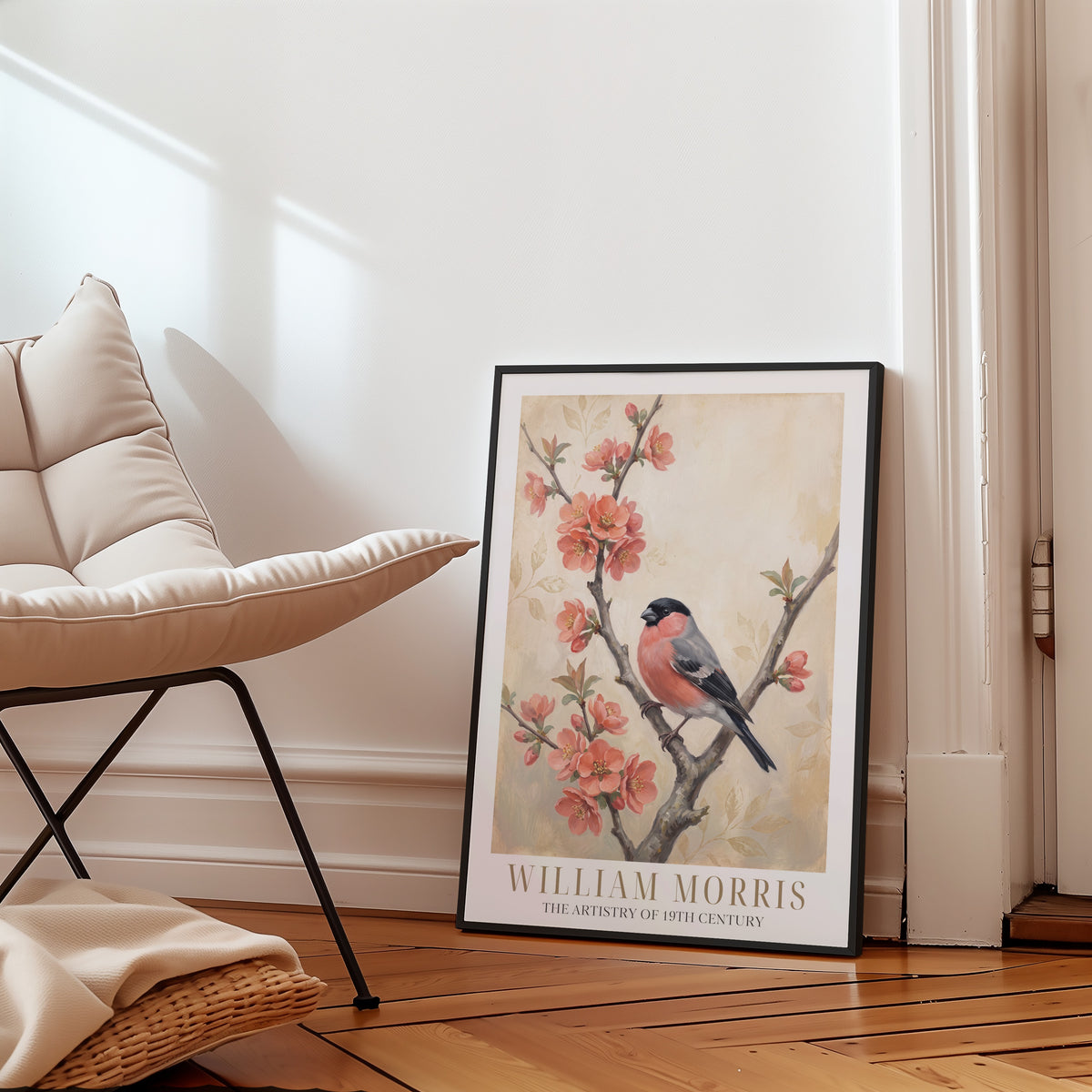William Morris Bullfinch on Flowering Quince Poster – i rum 5