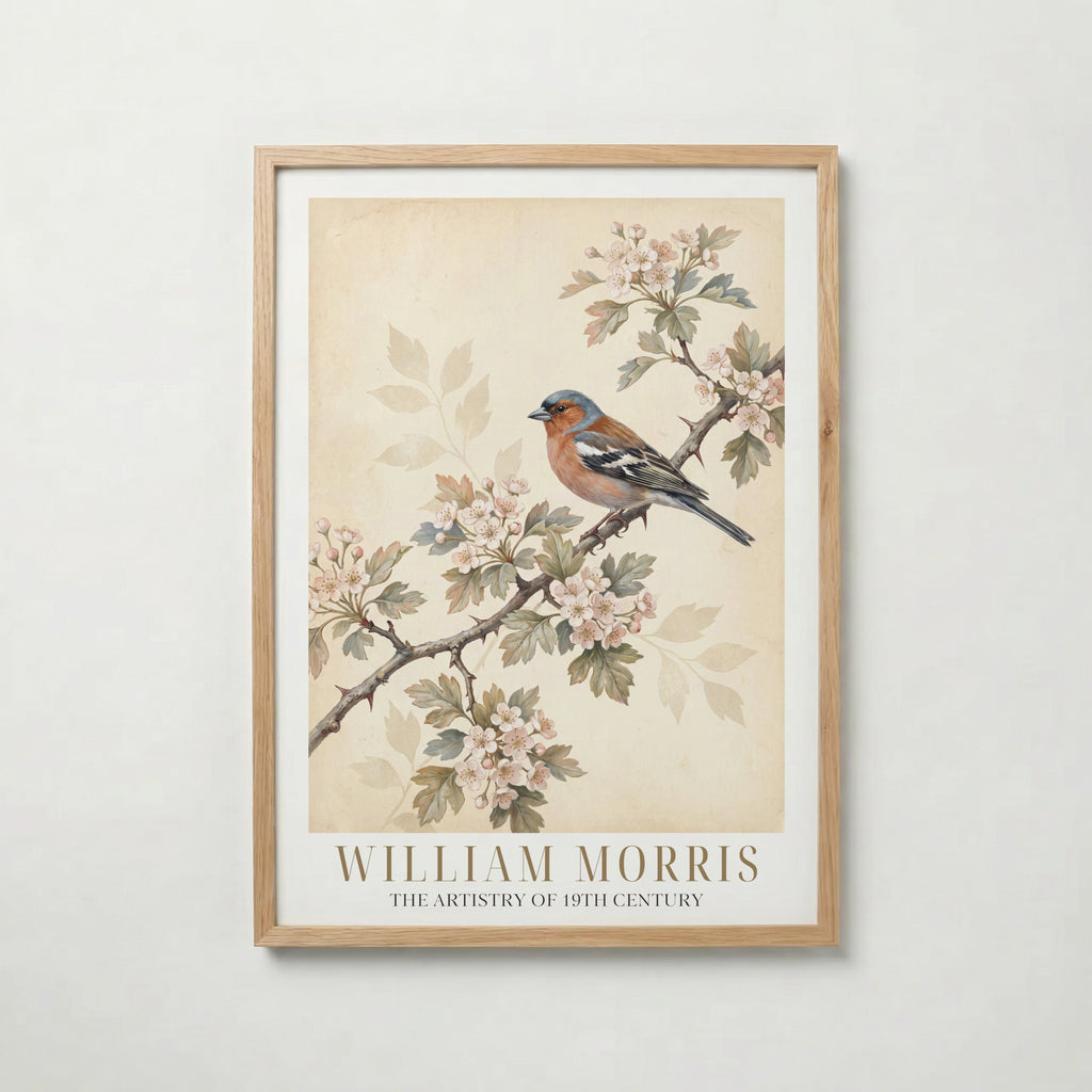 William Morris Chaffinch on Hawthorn Poster – ekram
