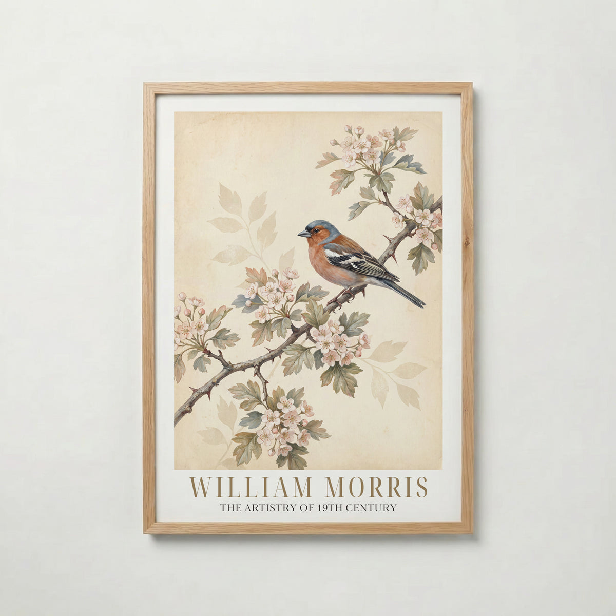 William Morris Chaffinch on Hawthorn Poster – ekram