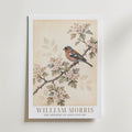 William Morris Chaffinch on Hawthorn Poster – med passepartout