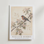 William Morris Chaffinch on Hawthorn Poster – med passepartout