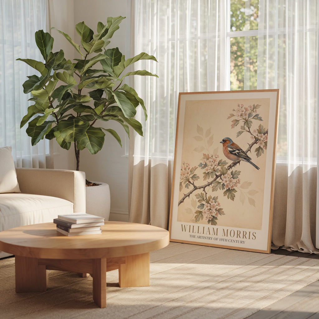 William Morris Chaffinch on Hawthorn Poster – i rum 5