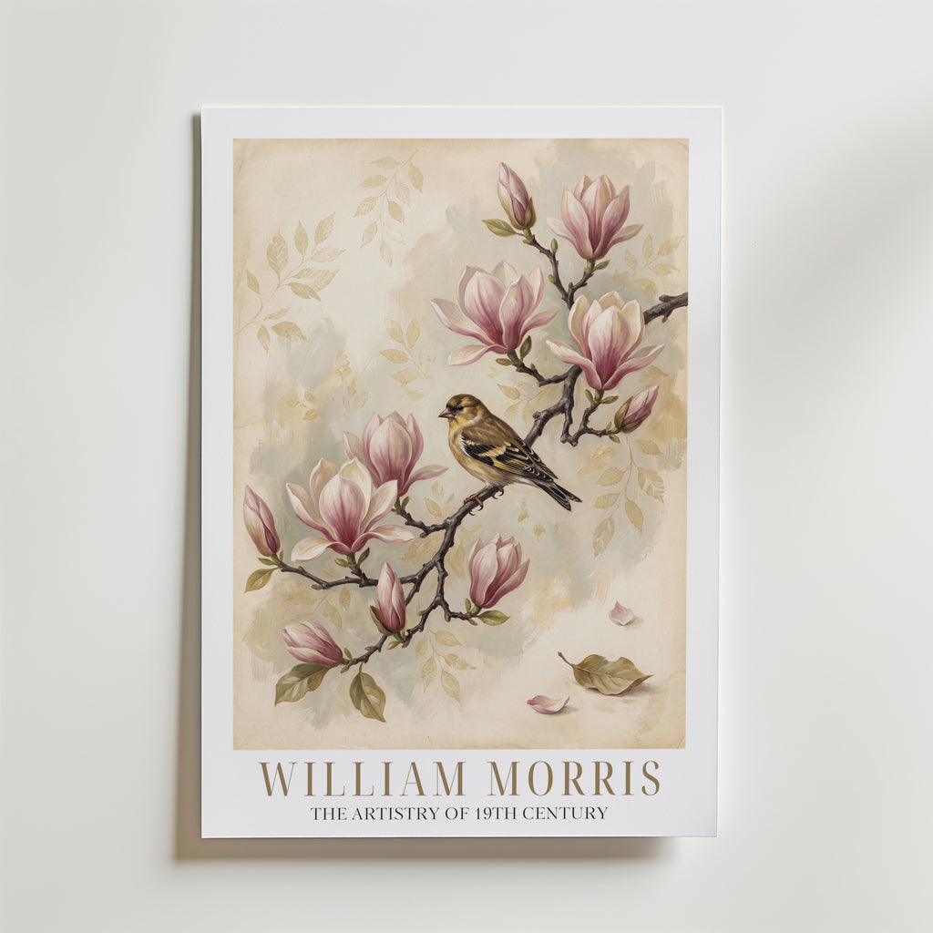 William Morris Finch on Magnolia Branch Poster – med passepartout