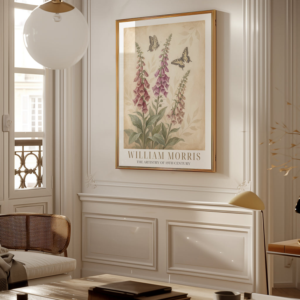 William Morris Foxgloves and Swallowtails Poster – i rum 1