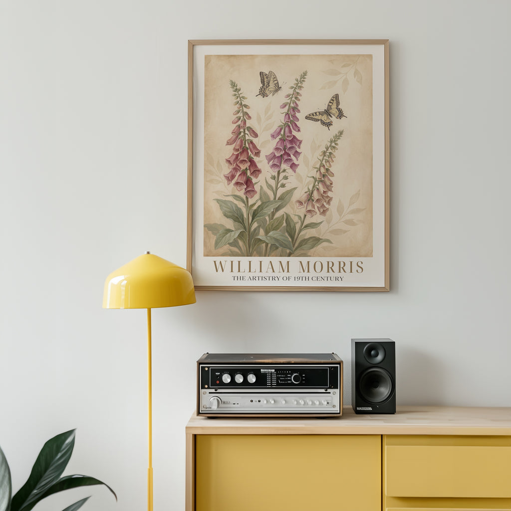 William Morris Foxgloves and Swallowtails Poster – i rum 2