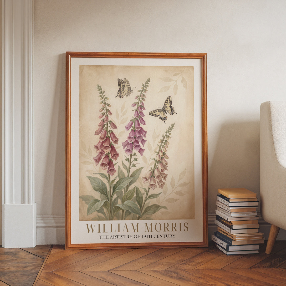 William Morris Foxgloves and Swallowtails Poster – i rum 4