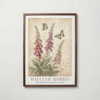 William Morris Foxgloves and Swallowtails Poster – valnötsram
