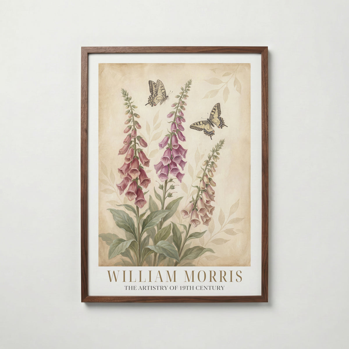 William Morris Foxgloves and Swallowtails Poster – valnötsram