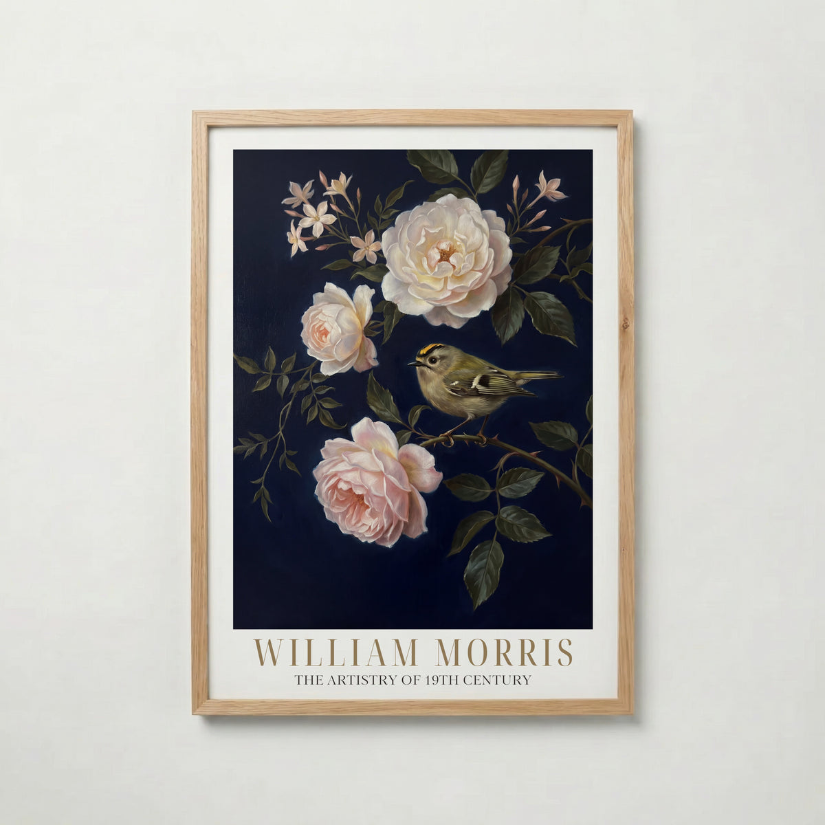 William Morris Goldcrest in Midnight Roses Poster – ekram