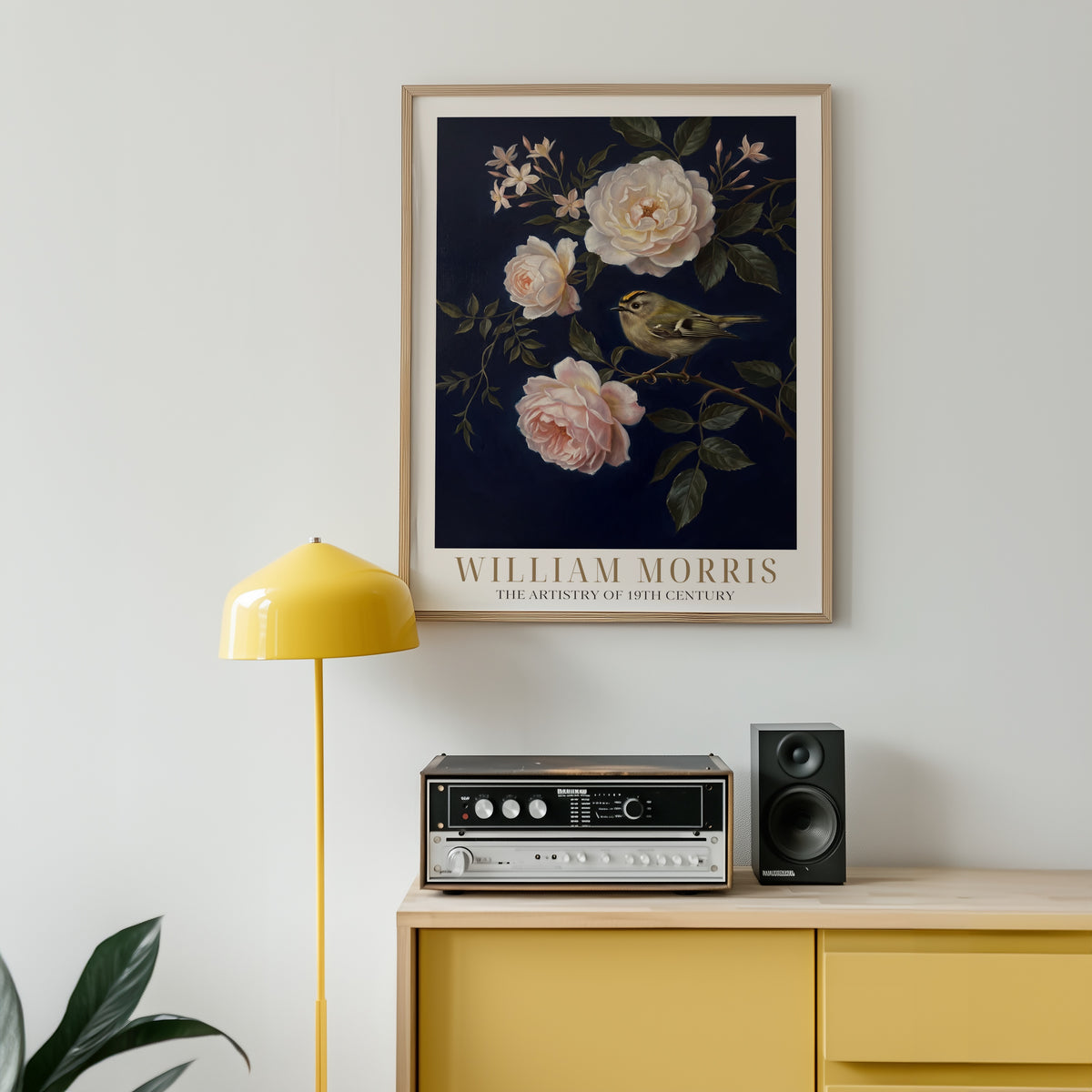 William Morris Goldcrest in Midnight Roses Poster – i rum 5