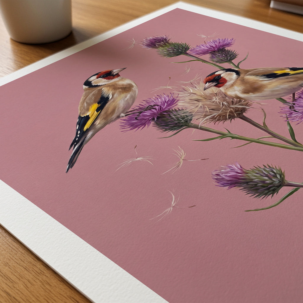 William Morris Goldfinches on Thistles Poster – närbild på papper