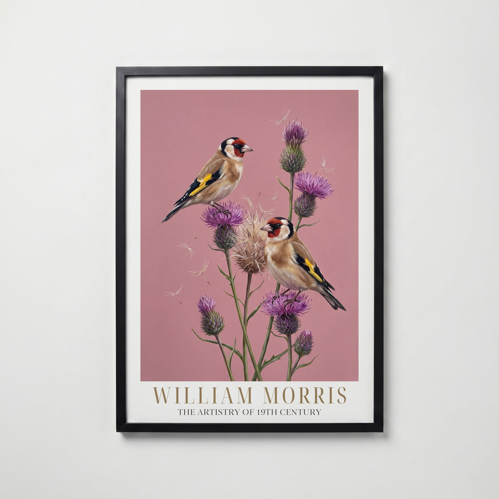 William Morris Goldfinches on Thistles Poster – svart ram