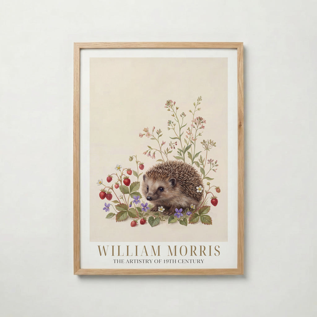 William Morris Hedgehog Among Wild Strawberries Poster – ekram