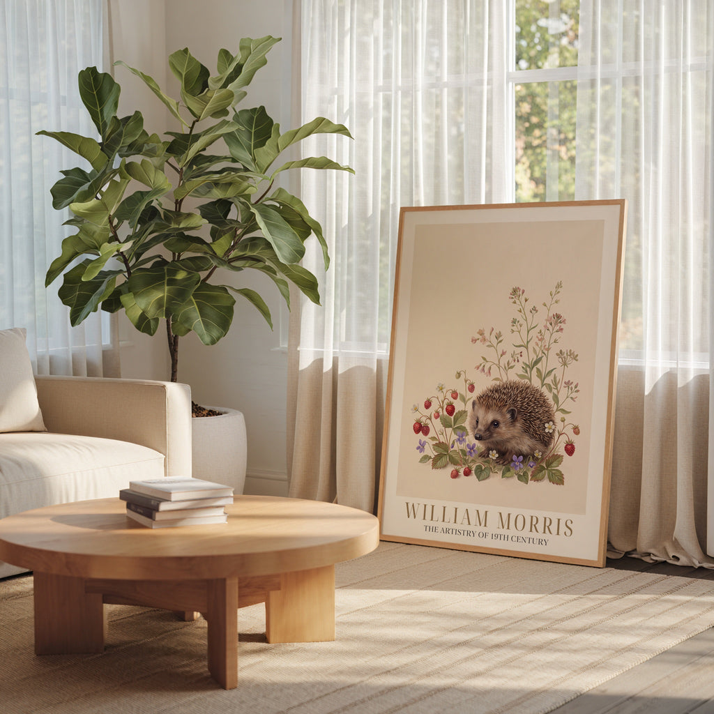 William Morris Hedgehog Among Wild Strawberries Poster – i rum 2