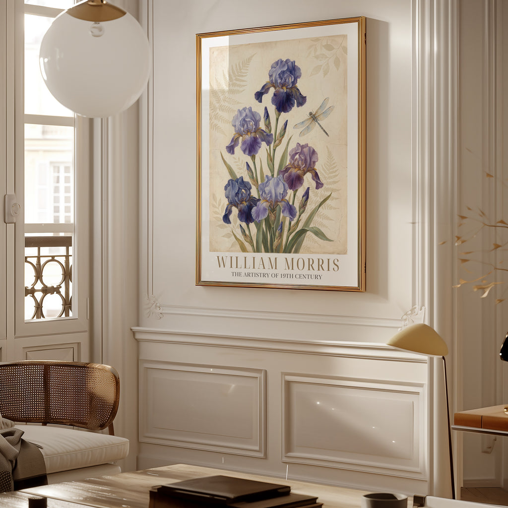 William Morris Irises and Dragonfly Poster – i rum 4
