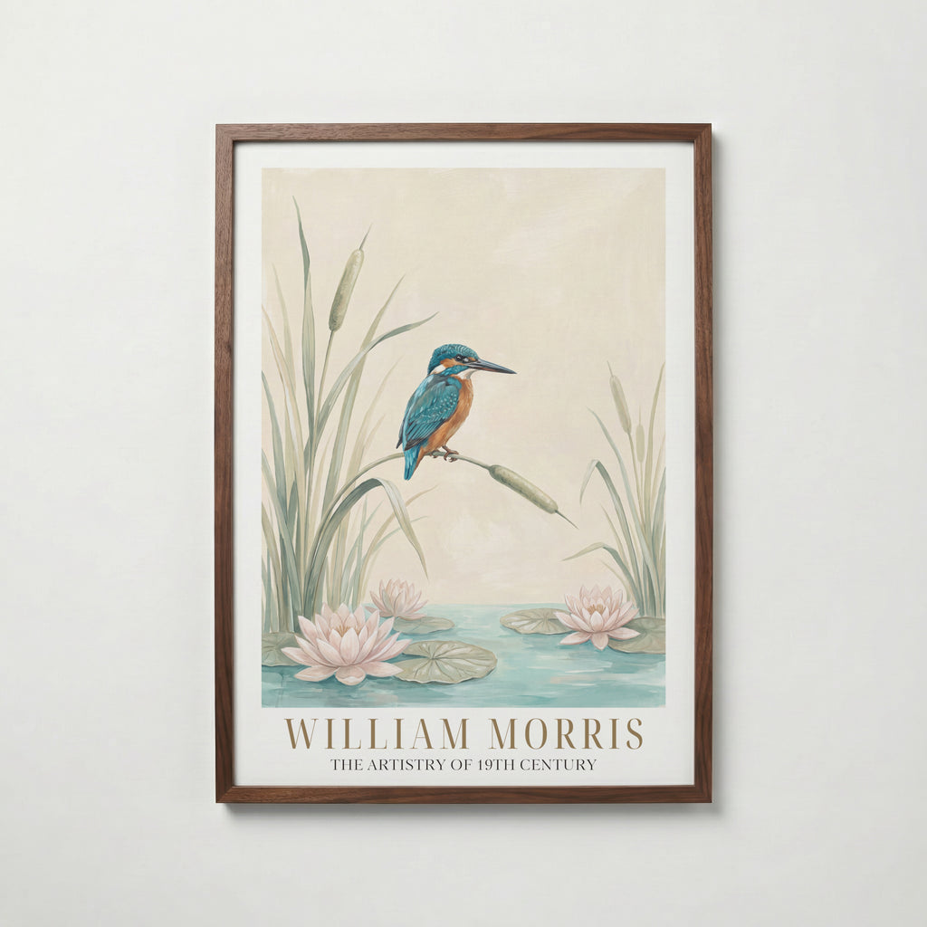 William Morris Kingfisher by the Lily Pond Poster – valnötsram