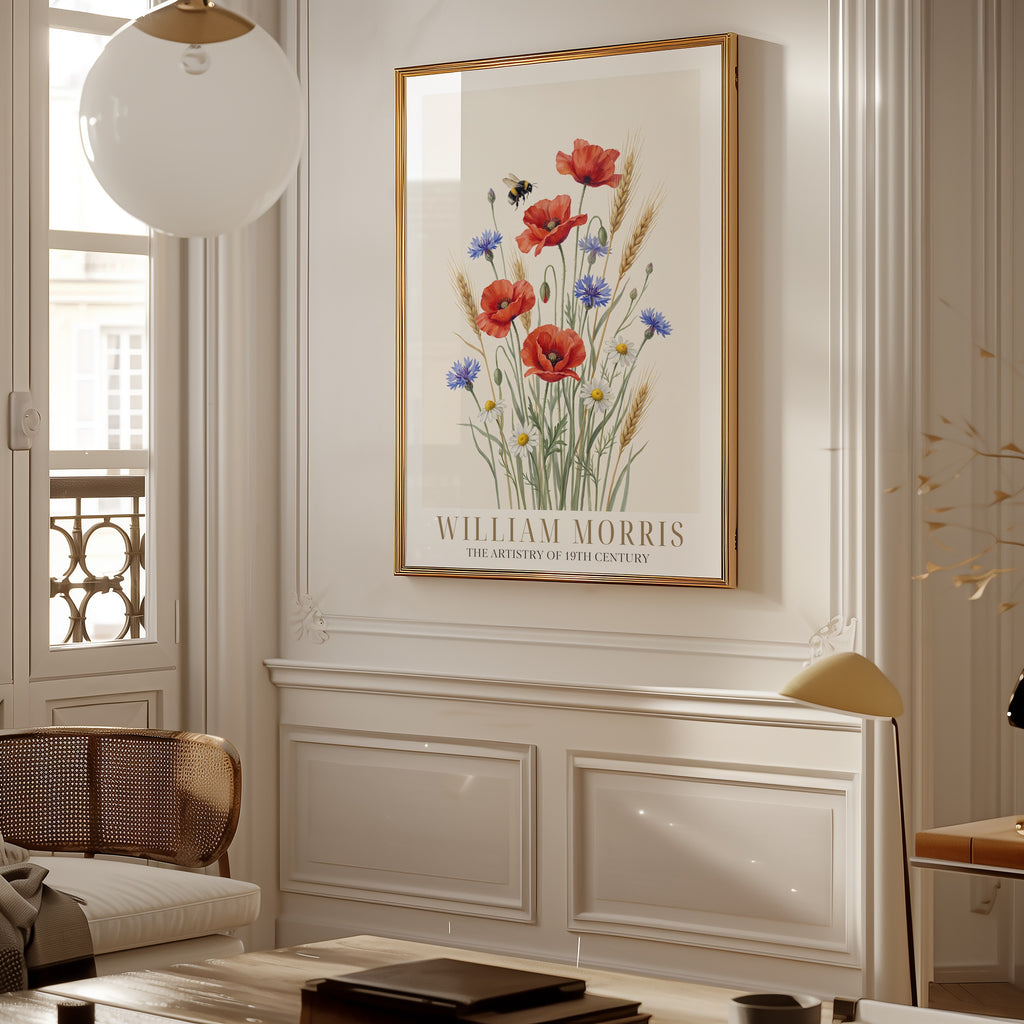 William Morris Meadow Poppies and Cornflowers Poster – i rum 1