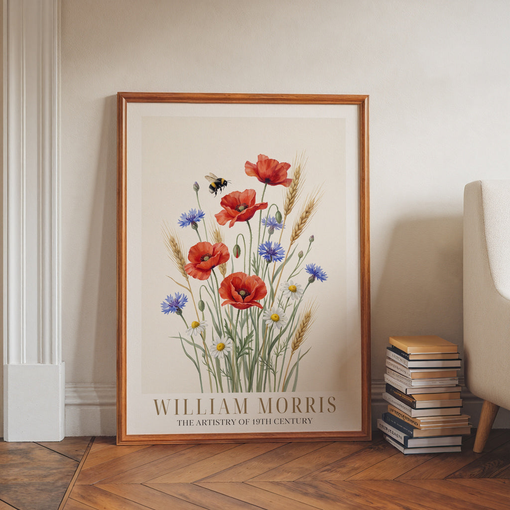 William Morris Meadow Poppies and Cornflowers Poster – i rum 3