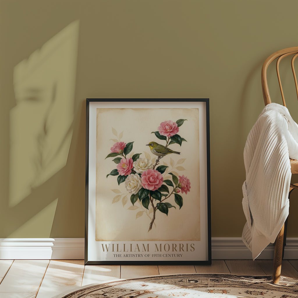 William Morris White-Eye and Camellias Poster – i rum 1