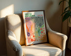 Yayoi Kusama Color Dots poster visualiserad på vägg – från Bozetto i hög kvalitet