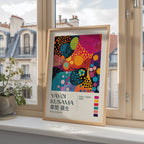 Yayoi Kusama Cosmic Polka – stilfullt konsttryck från Bozetto, tryckt på matt finpapper