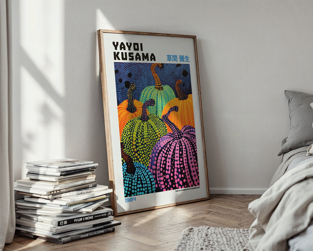 Affischmockup för Yayoi Kusama Festival of – köp enkelt hos Bozetto i hög kvalitet