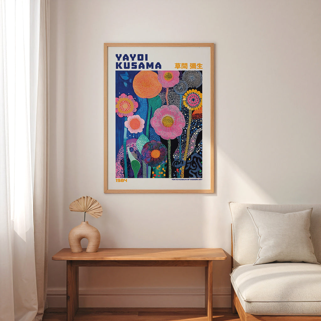 Yayoi Kusama Floral Infinity – stilfullt konsttryck från Bozetto, tryckt på matt finpapper