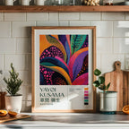 Yayoi Kusama Radiant Bloom – stilfullt konsttryck från Bozetto, tryckt på matt finpapper