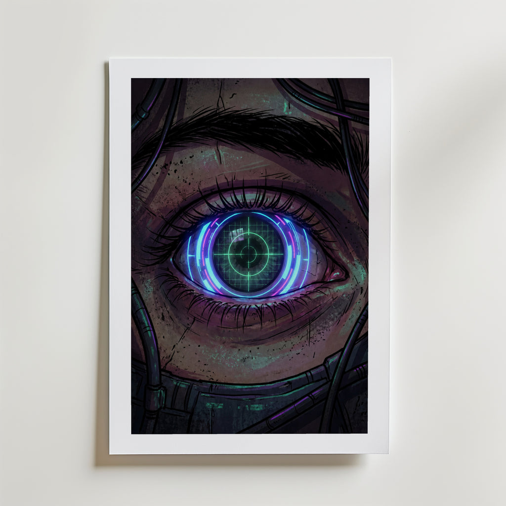 Cyber Iris Poster – med passepartout