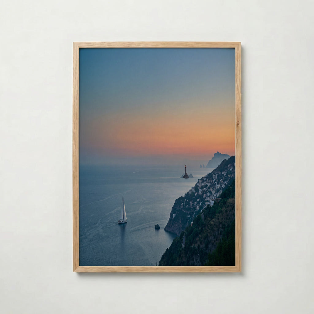Amalfi Dusk Poster – kustmotiv i ekram, leverans 1 till 3 dagar
