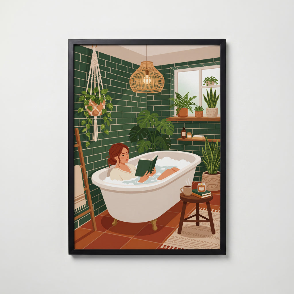 Bath Ritual Poster i svart ram, tryckt i Sverige