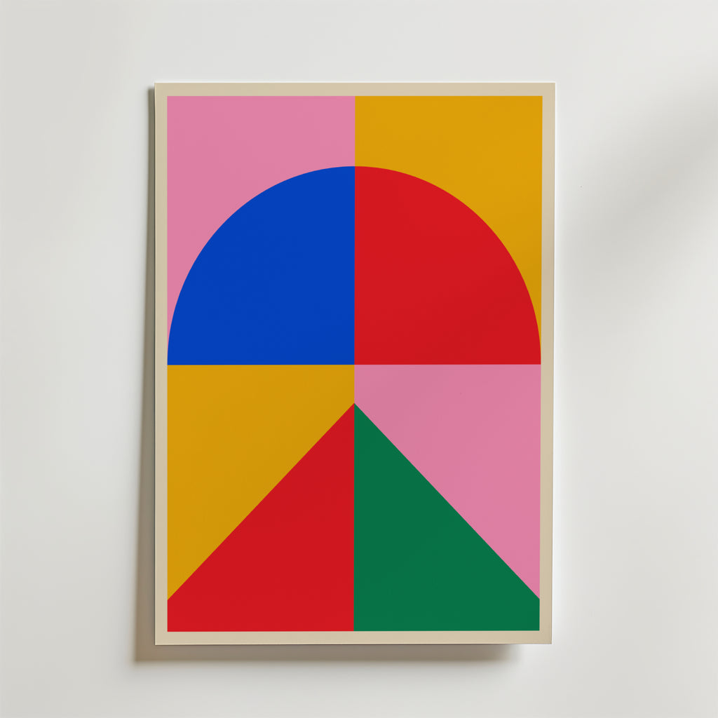 Bauhaus Geometric Harmony – stilfullt konsttryck från Bozetto, tryckt på matt finpapper