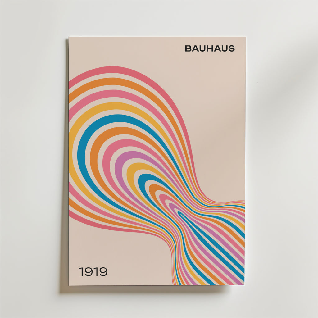 Bauhaus Flow – stilfullt konsttryck från Bozetto, tryckt på matt finpapper i hög tryckkvalitet