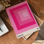 Bauhaus Pink Squares poster visad rakt fram – Bozetto affisch i hög tryckkvalitet