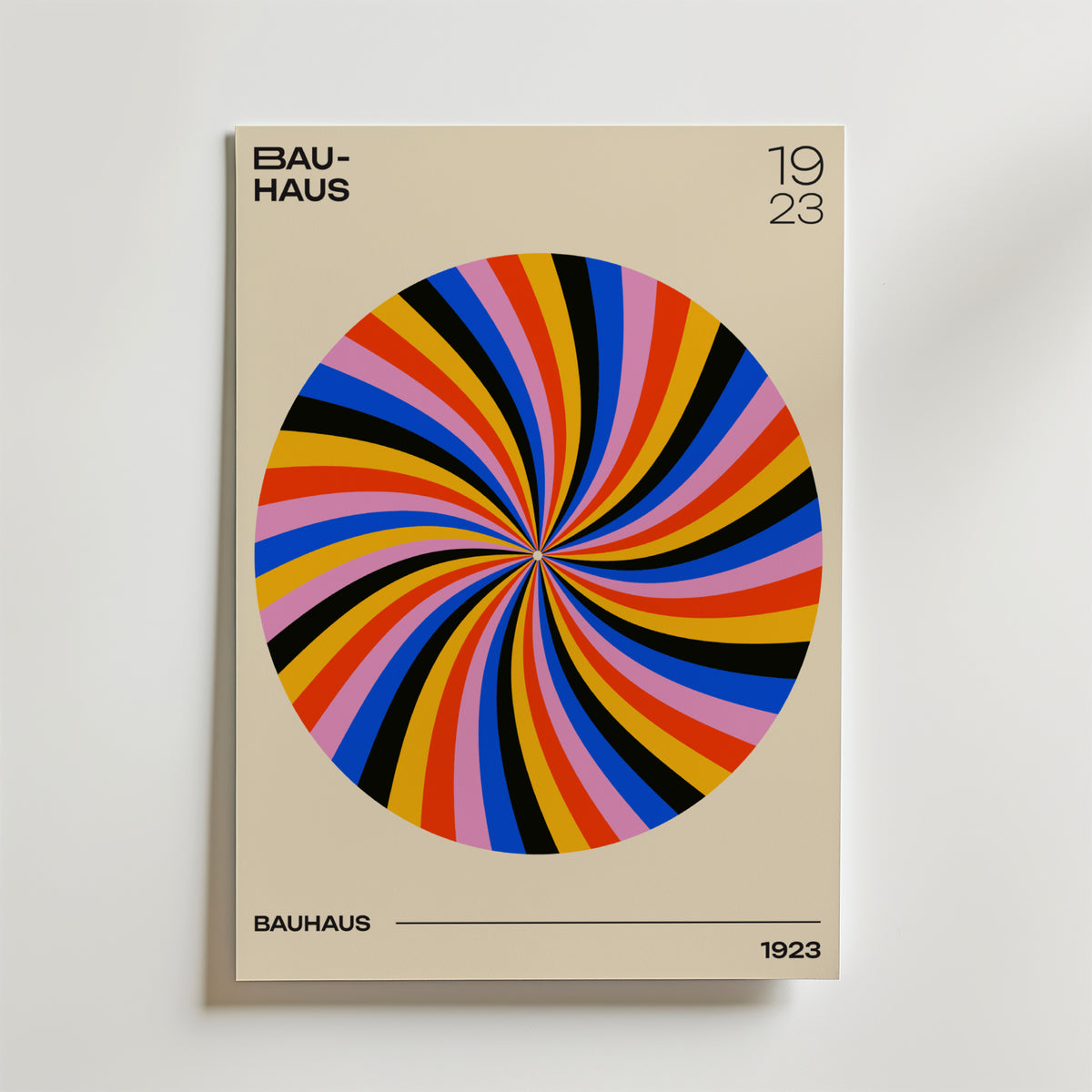Bauhaus Spiral – stilfullt konsttryck från Bozetto, tryckt på matt finpapper i hög tryckkvalitet