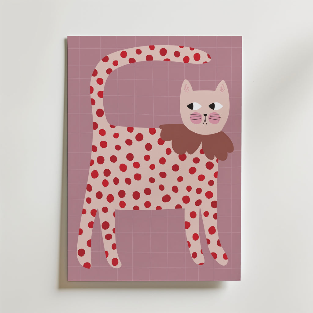 Dotty Whiskers – stilfullt konsttryck från Bozetto, tryckt på matt finpapper i hög tryckkvalitet