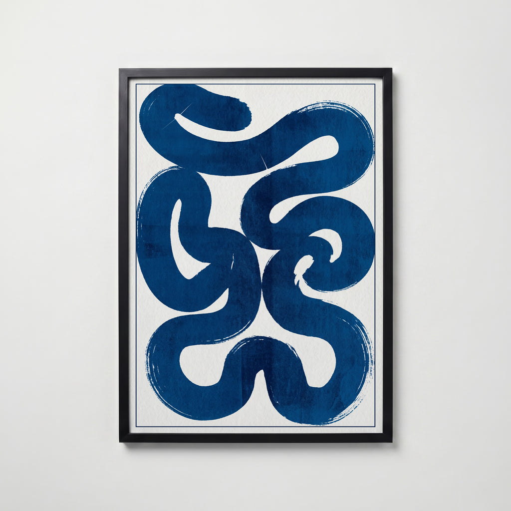 Blue Current Poster i svart ram, tryckt i Sverige