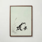 Celadon Frog Poster i valnötsram – japansk grodakonst, fri frakt över 499 kr
