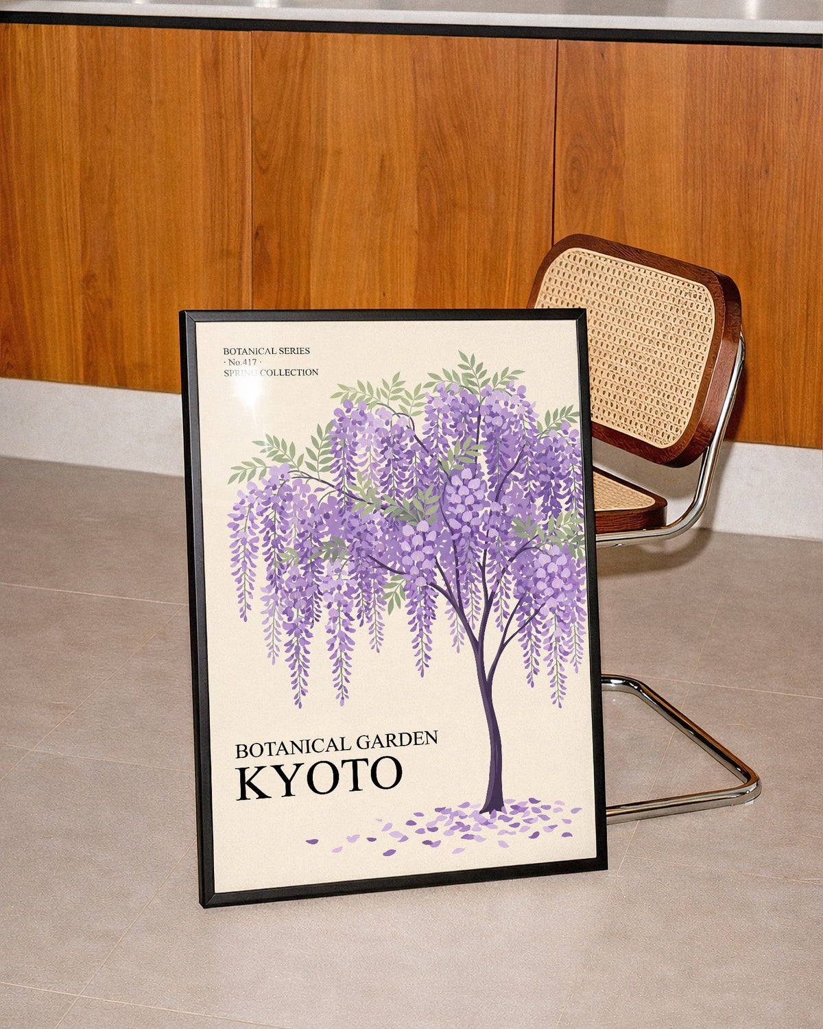 Botanical Garden Kyoto inramad ovanför soffa i hemmiljö, fri frakt över 499 kr