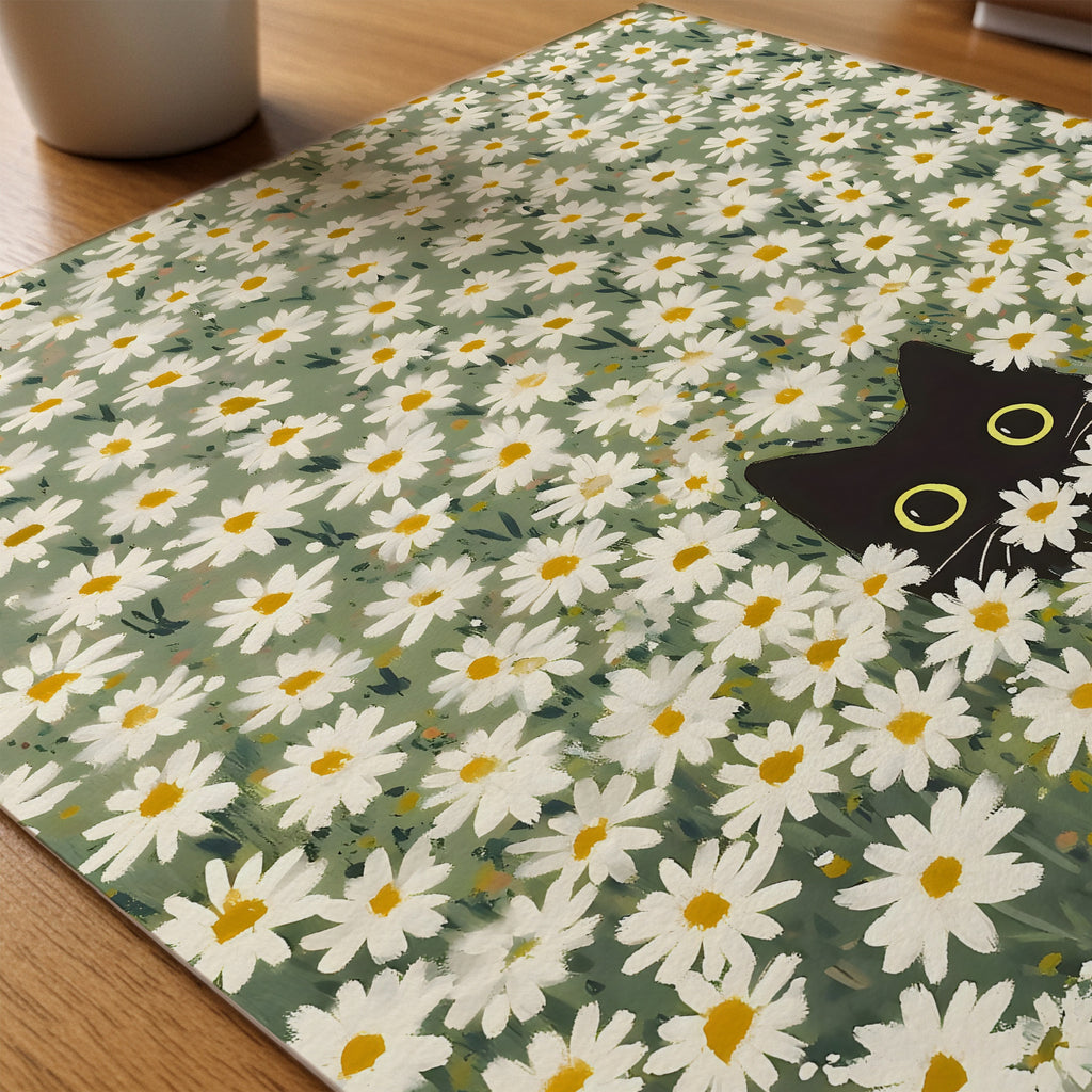 Hidden in Green Bloom Poster i ram på skrivbord - Bozetto