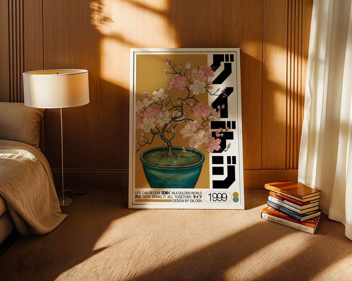 Plum Blossom Poster ovanför soffa, plomblommor, leverans 1 till 3 dagar