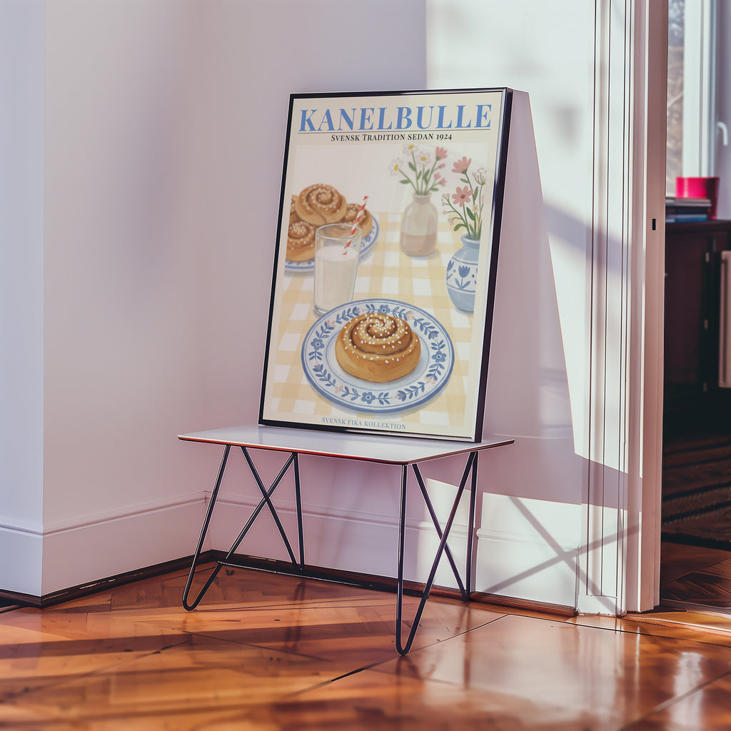 Kanelbulle Poster i ram i vardagsrum - Bozetto