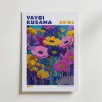 Mockup av Yayoi Kusama Vivid Meadow affisch på vägg – köp enkelt hos Bozetto i hög kvalitet