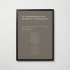 Personlig låttextposter i svart ram