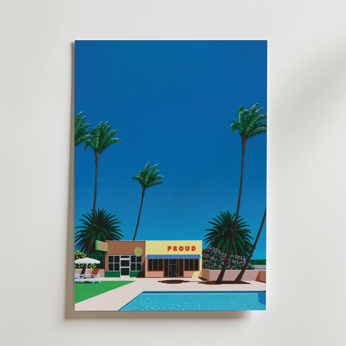 Hiroshi Nagai Poolside Cafe Poster utan passepartout