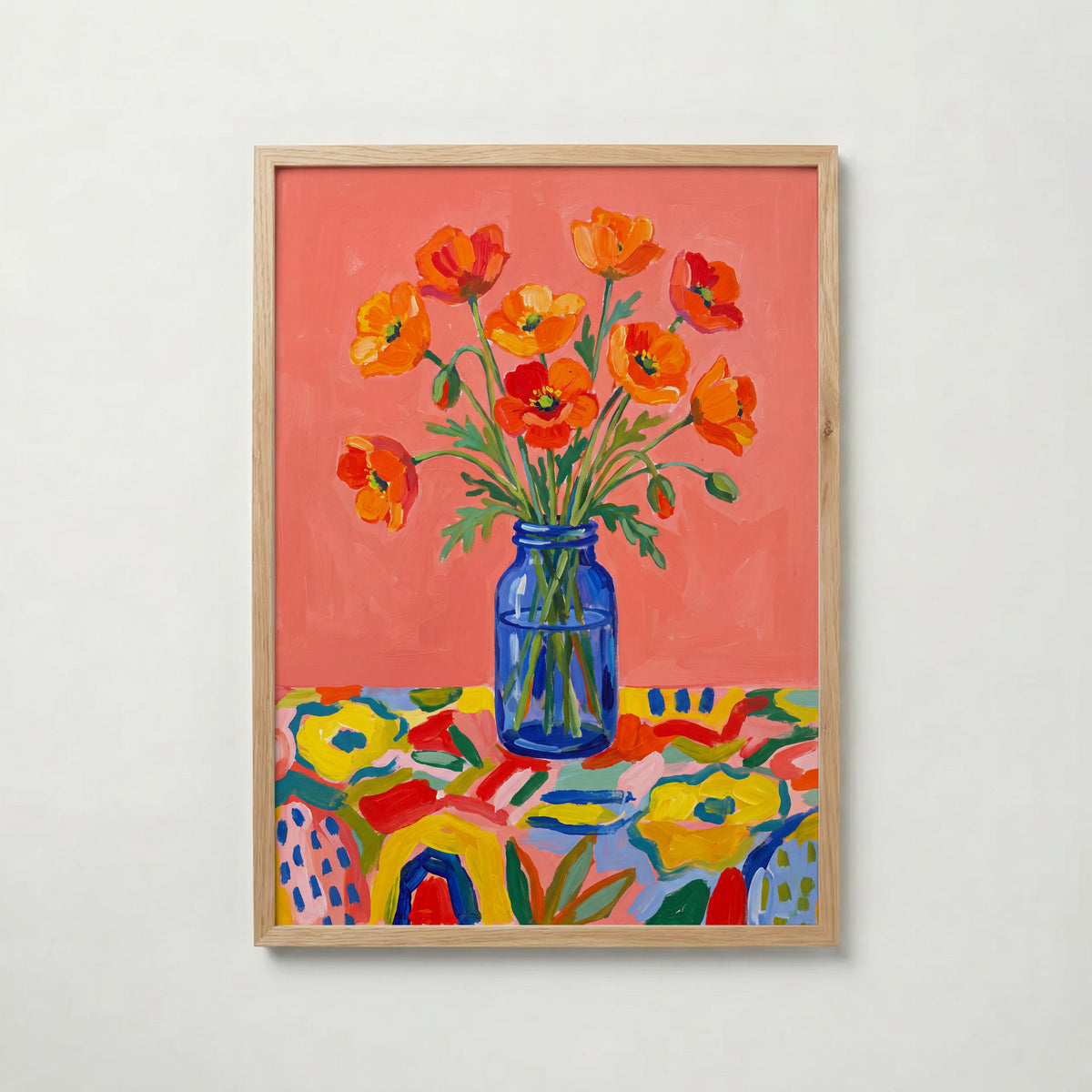 Poppies in Blue Poster – ekram