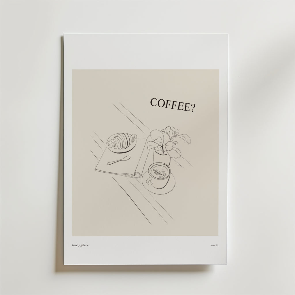 Minimal Breakfast – stilfullt konsttryck från Bozetto, tryckt på matt finpapper i hög tryckkvalitet