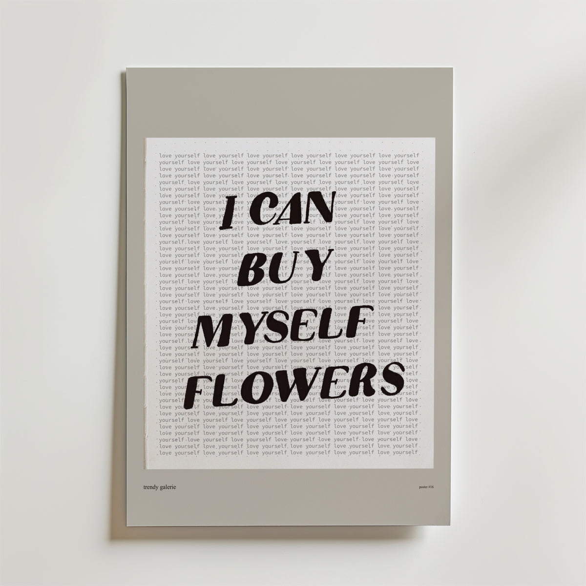 I Can Buy Myself Flowers – stilfullt konsttryck från Bozetto, tryckt på matt finpapper