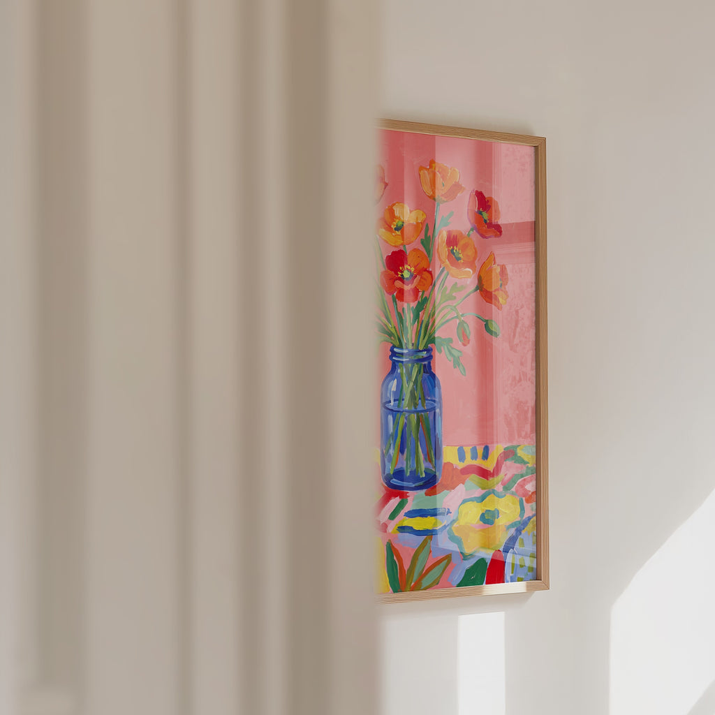 Poppies in Blue Poster – väggvideo