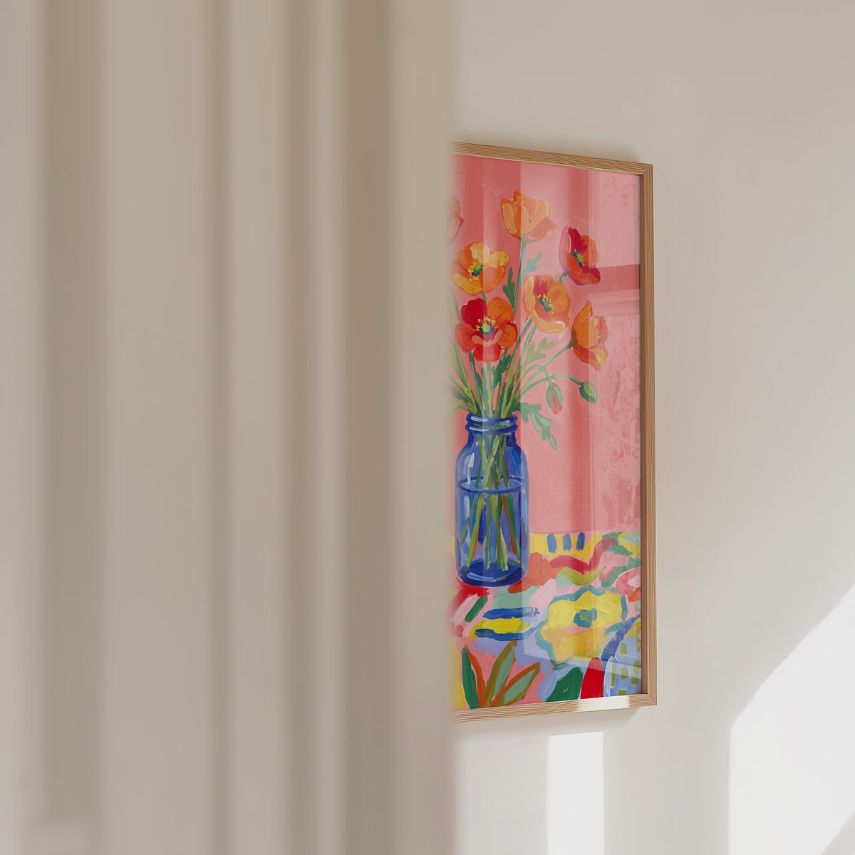 Poppies in Blue Poster – väggvideo